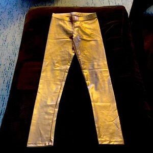 Crewcuts metallic gold leggings